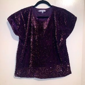 Jennifer Lopez Purple Sequence Top